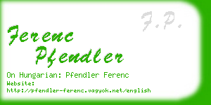 ferenc pfendler business card